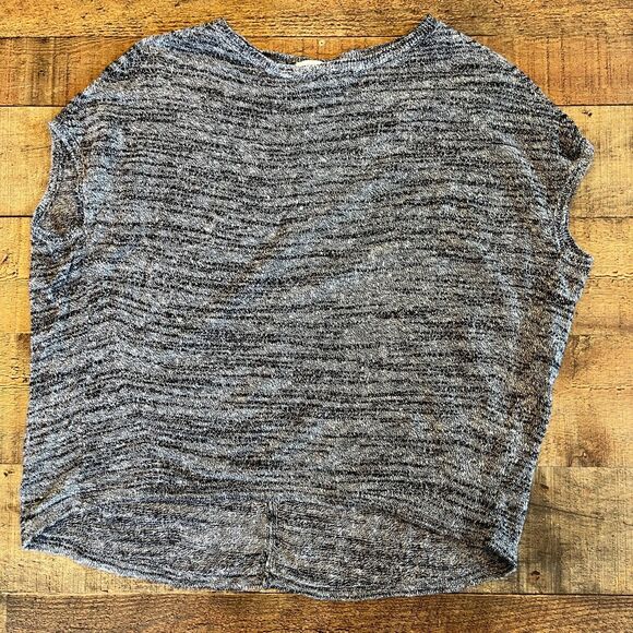 J.Jill Pure Jill Grey Space Dye Knit Top Linen Cotton Boxy Small Petite - Picture 7 of 7